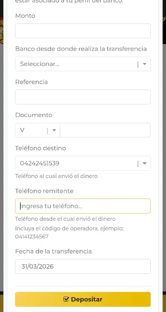 Depósito con Pago Móvil en casinos online 2